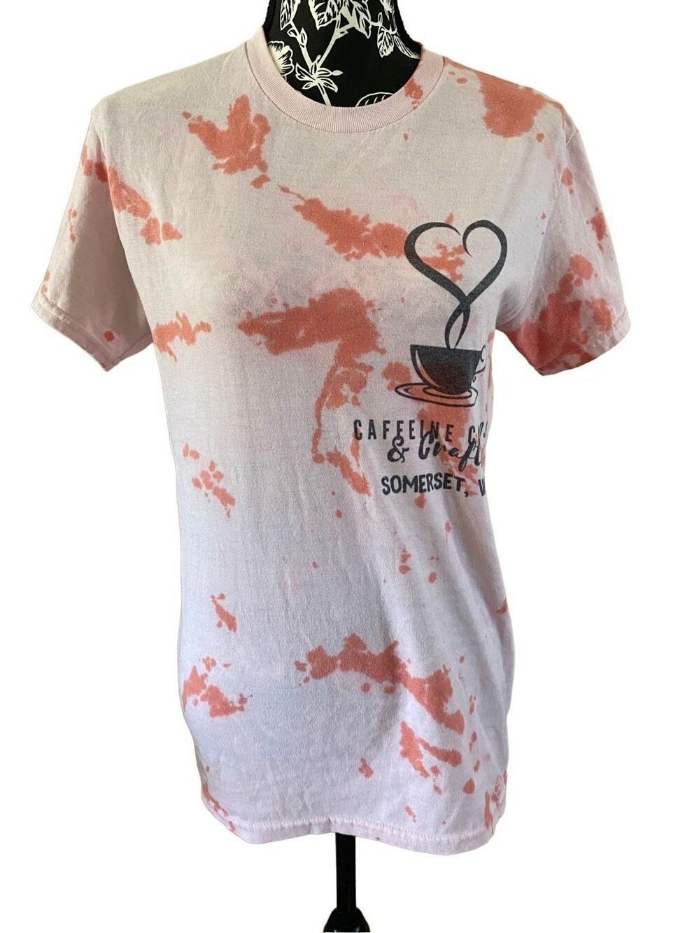 Caffeine Chaos & Crafts Tie Dye T Shirt Somerset Wisconsin WI Midwest Art